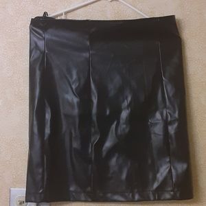 Black Leather Mini Skirt